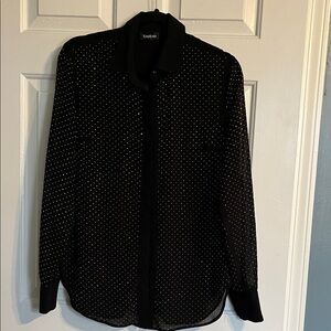 Bebe ladies Black and goldPolka Dot Shirt
